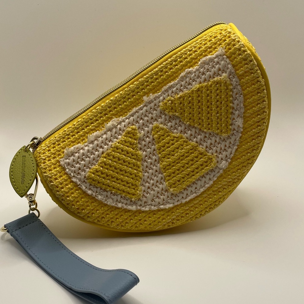 Bath and Body Works Woven Lemon Wedge Wristlet Bag